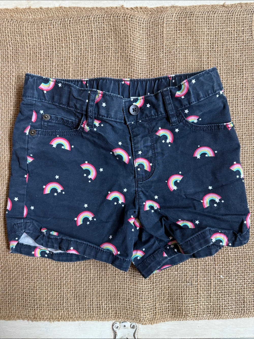 GAP Navy Girls' Rainbow Print Shorts